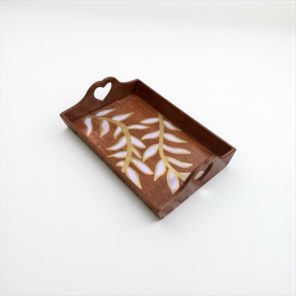 Handmade Floral Wooden Trinket Dish